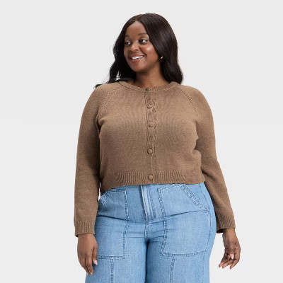 Women's Button-Down Cardigan - Universal Thread™ Brown 3X | Target