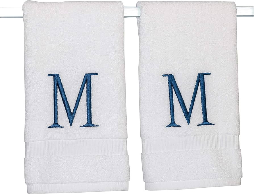 Monogrammed Hand Towels for Bathroom - Luxury Hotel Quality Personalized Initial Decorative Embro... | Amazon (US)