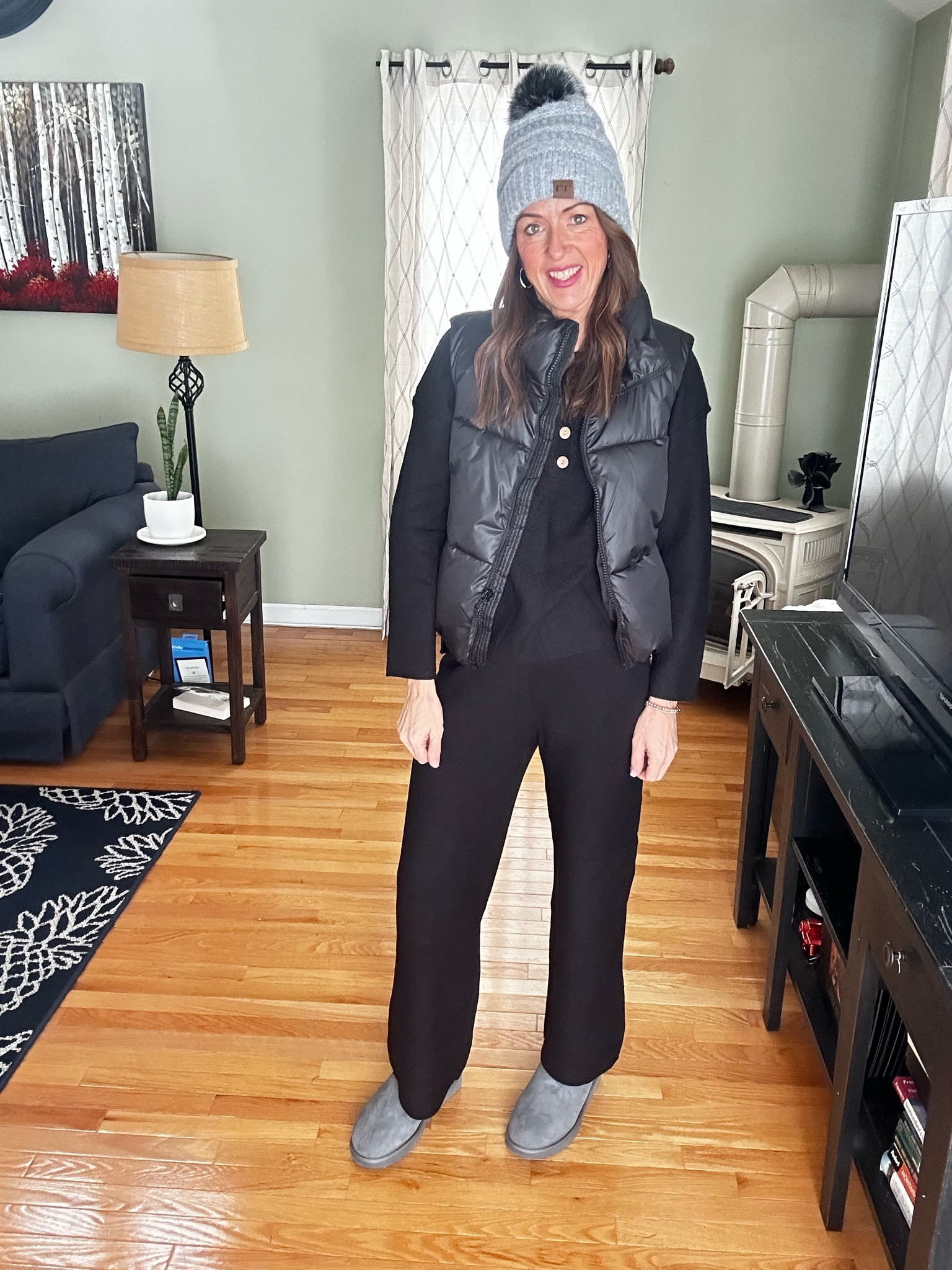 ✨Amazon Lounge Set✨ This 2-piece lounge set is an Amazon Best-Seller! Perfectly cozy for in and out of the house. Wearing size small. TTS. Machine Washable. Lots of colors! I'm pairing it with this super cute cropped vest, my favorite ulta mini Ugg Boots, and a super cute hat. 

To shop my looks go to link in bio - jenostyled on LTK

#amazonfashion #founditonamazon #loungeset #matchingset #comfyoutfit #fashionover40

Lounge outfit | knit set | sweater set | what to wear | how to style | casual outfit ideas | winter outfit ideas | puffer vest | platform slippers | ugg look for less | comfy outfit ideas | comfy style | cozy outfit | travel outfit idea | winter outfit ideas | holiday outfit | gifts for her

#LTKsalealert #LTKstyletip #LTKover40