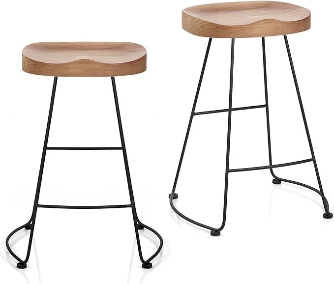 Lisuden Set of 2 American Elegant Retro Country Style Bar Chair, Modern Fashion Simple Bar Stool,... | Amazon (US)