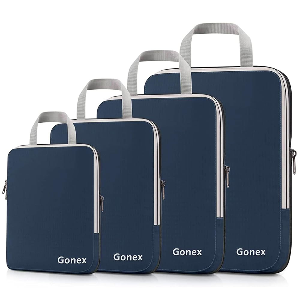 Gonex Compression Packing Cubes, 3pcs/4pcs Expandable Storage Travel Luggage Bags Organizers | Amazon (US)