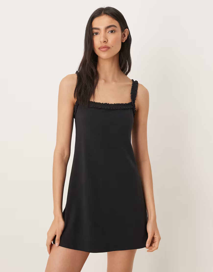 Abercrombie & Fitch YPB workout dress with built in shorts in black | ASOS (Global)
