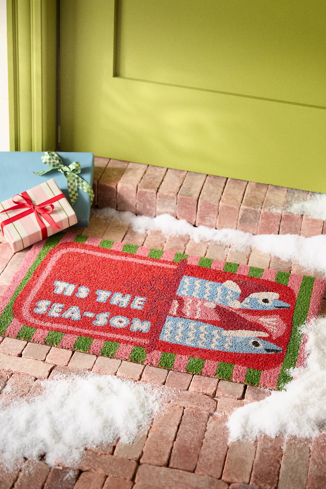 Tis the Season Sardines Coir Printed Doormat | Anthropologie (US)