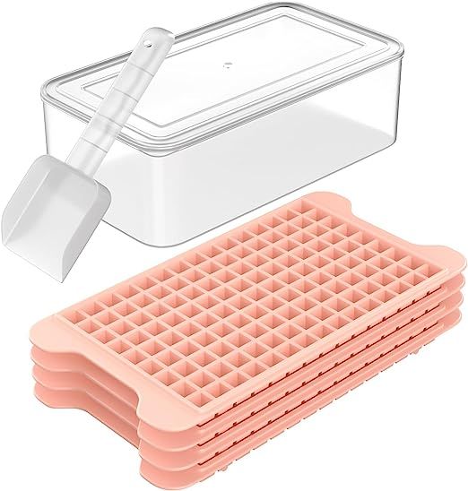 Mini Ice Cube Tray for Freezer: FDDBI Small Ice Trays for Freezer with Bin - 135×4PCS Easy Relea... | Amazon (US)