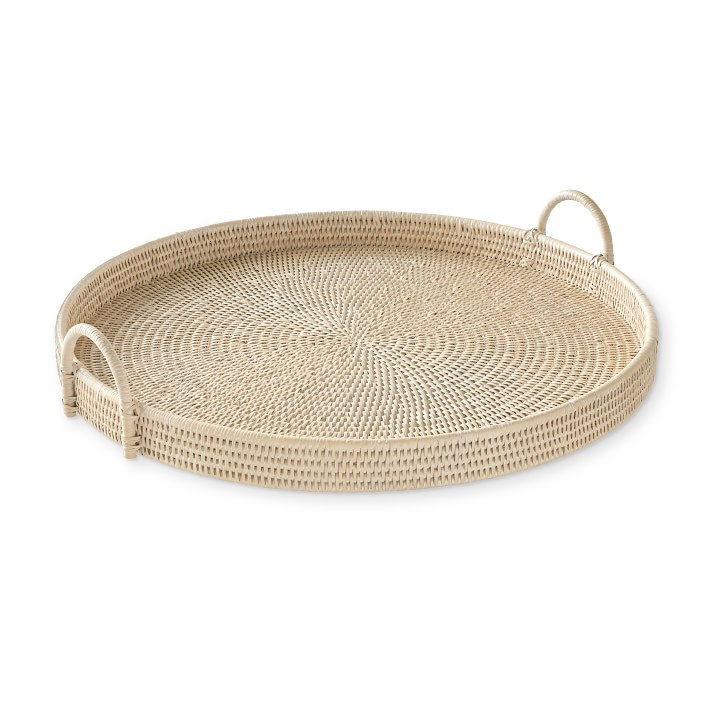 Hapao Round Tray, Light Wash | Williams-Sonoma