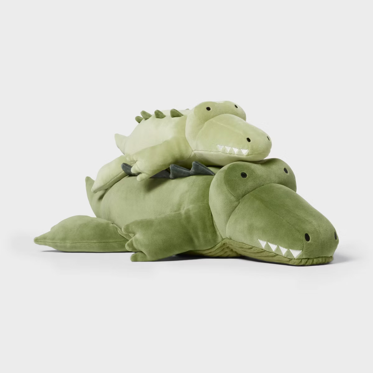 Alligator and Baby Weighted Plush Kids' Throw Pillow Green - Pillowfort™ | Target