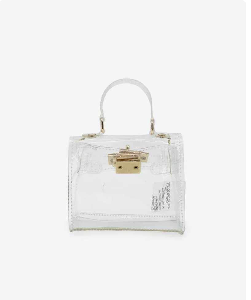 LIKE DREAMS Zephyr clear transparent mini top handle gold chain crossbody bag | eBay | eBay US