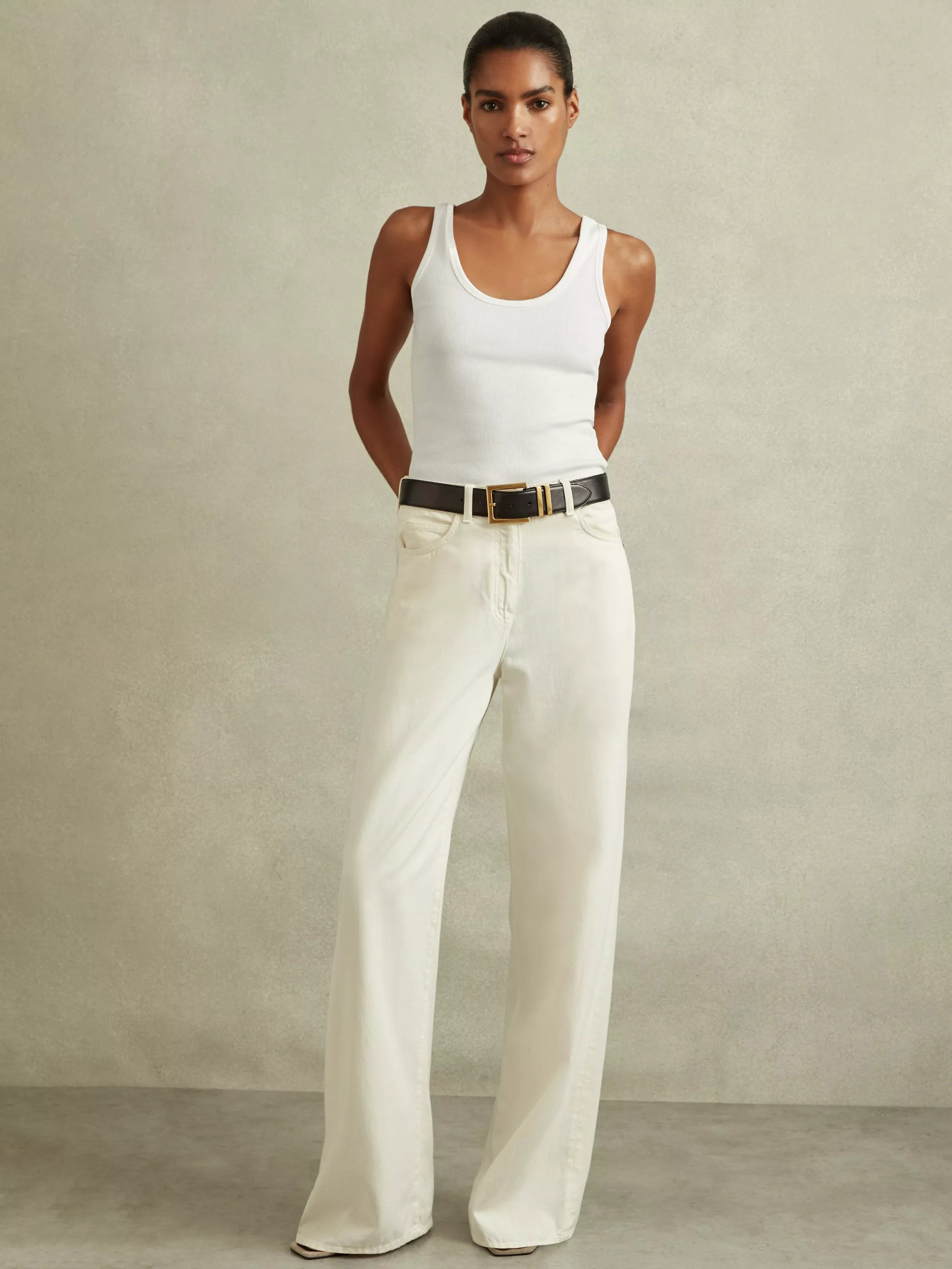 Reiss Violet Scoop Neck Ribbed Vest Top | John Lewis (UK)