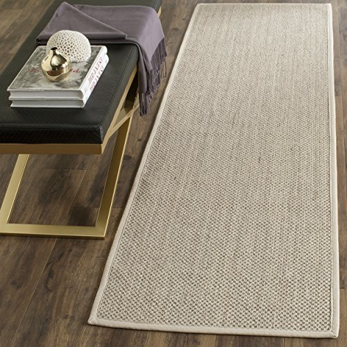 Safavieh Natural Fiber Collection NF143C Border Sisal Runner, 2'6" x 10' , Marble / Beige | Amazon (US)