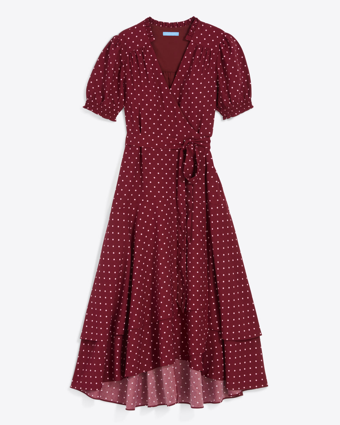 Naomi Wrap Dress in Merlot Polka Dot | Draper James (US)