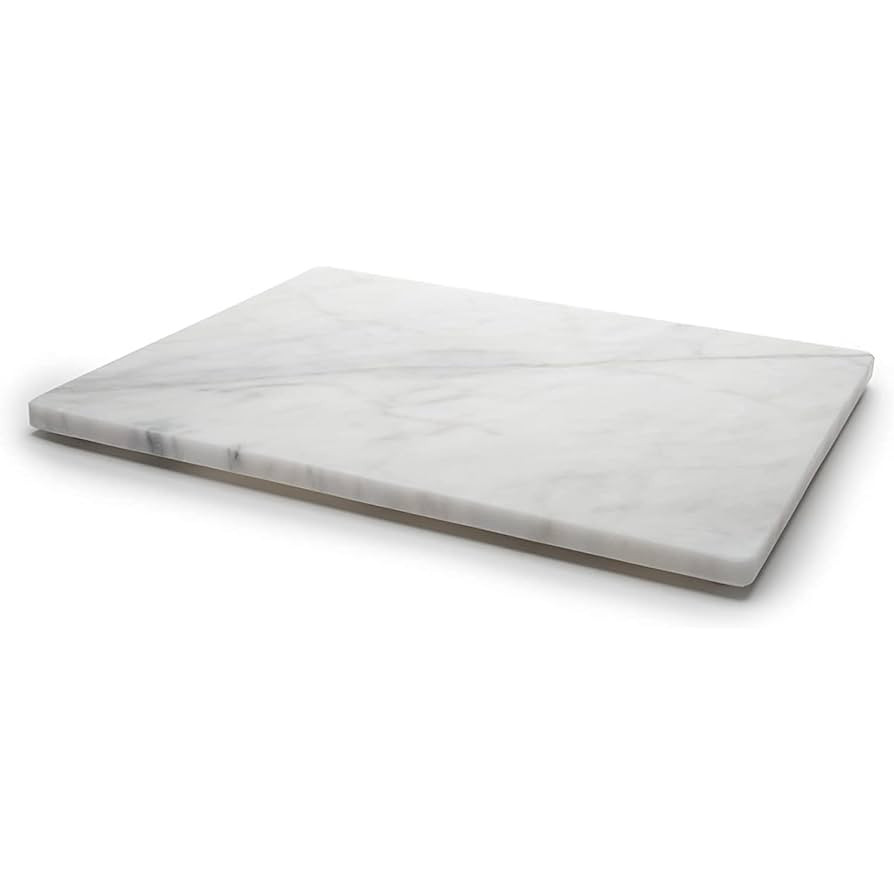 Home Basics Multi-Purpose Pastry Marble Tray Cutting Board Slab With Non-Slip Feet For Stability ... | Amazon (US)