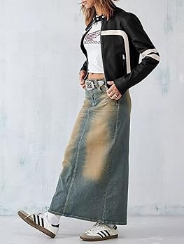 Saodimallsu Women’s Faux Leather Jackets Zip Up Stand Collar Cropped Motocross PU Coats | Amazon (US)