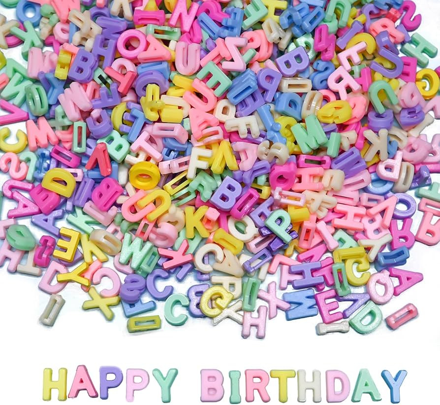 300+ Pieces 9x12mm Big Large Alphabet Letter Beads Charms A-Z Mixed Plastic Shape Loose Bead for ... | Amazon (US)