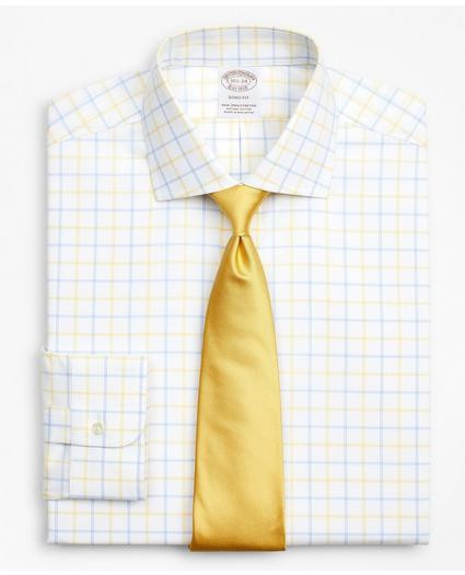 Stretch Soho Extra-Slim-Fit Dress Shirt, Non-Iron Poplin English Collar Double-Grid Check | Brooks Brothers