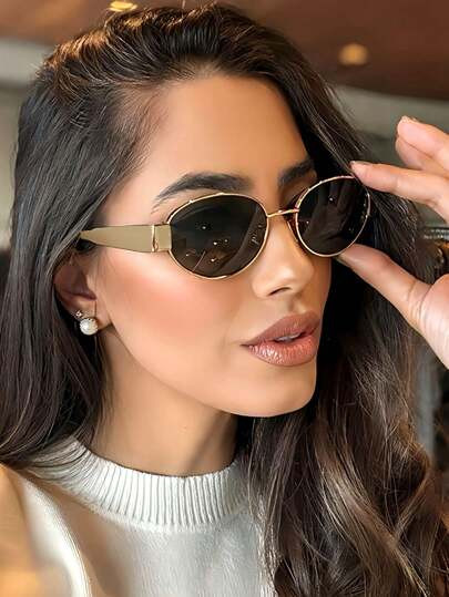 cabecade Vintage Oval Fashion Glasses For Women Men Small Metal Frame Fashion Glasses Ladies Fash... | SHEIN