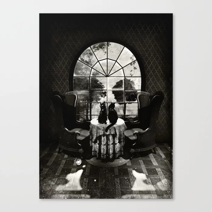 Room Skull B&W Canvas Print | Society6