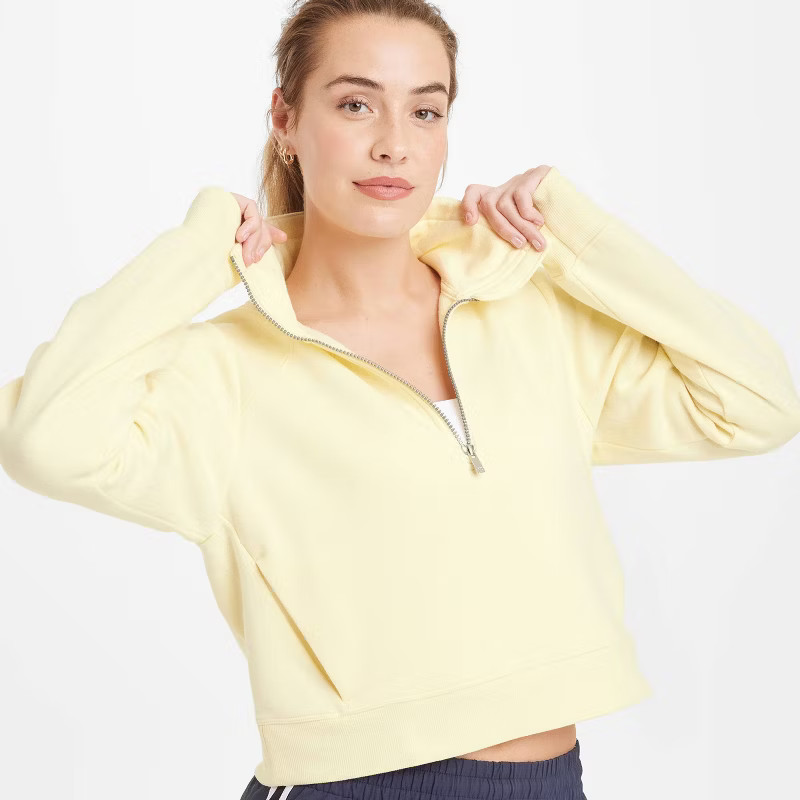 Women's Fleece Half Zip Pullover Sweatshirt - All In Motion™ | Target