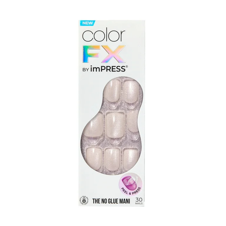 KISS imPRESS Color FX Press-On Nails, No Glue Needed, White, Short Square, 33 Ct. | Walmart (US)