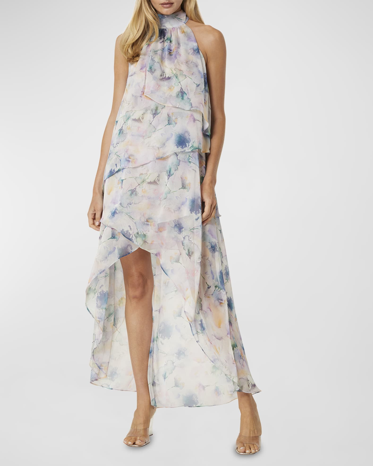 Victorine Sleeveless High-Low Maxi  ChiffonDress | Neiman Marcus