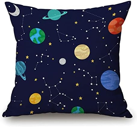 Solekla Throw Pillow Cover 18x18 Inch Space Colourful Planets and Constellations Home Decor Pillo... | Amazon (US)
