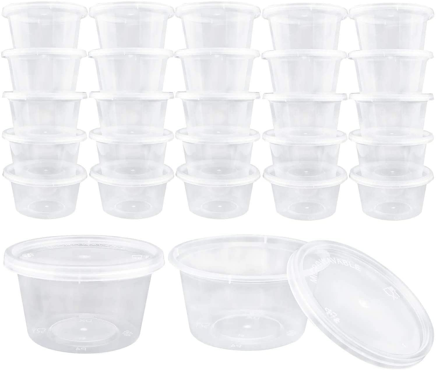 Augshy Small Slime Containers With Lids, 50 Pack Hawaiian Shaved Ice Mold Jello Shot Cups Condime... | Amazon (US)