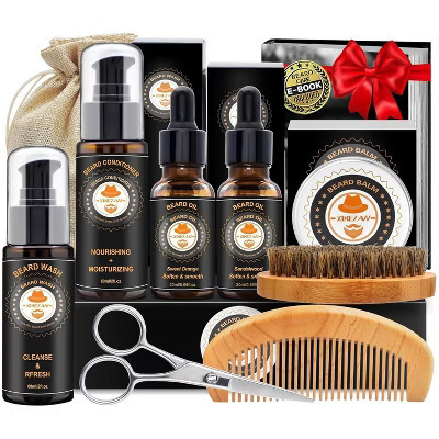 XIKEZAN Beard Kit for Men Grooming with Conditioner Wash Oil Balm Brush Comb Gift for Dad Husband Boyfriend | Target