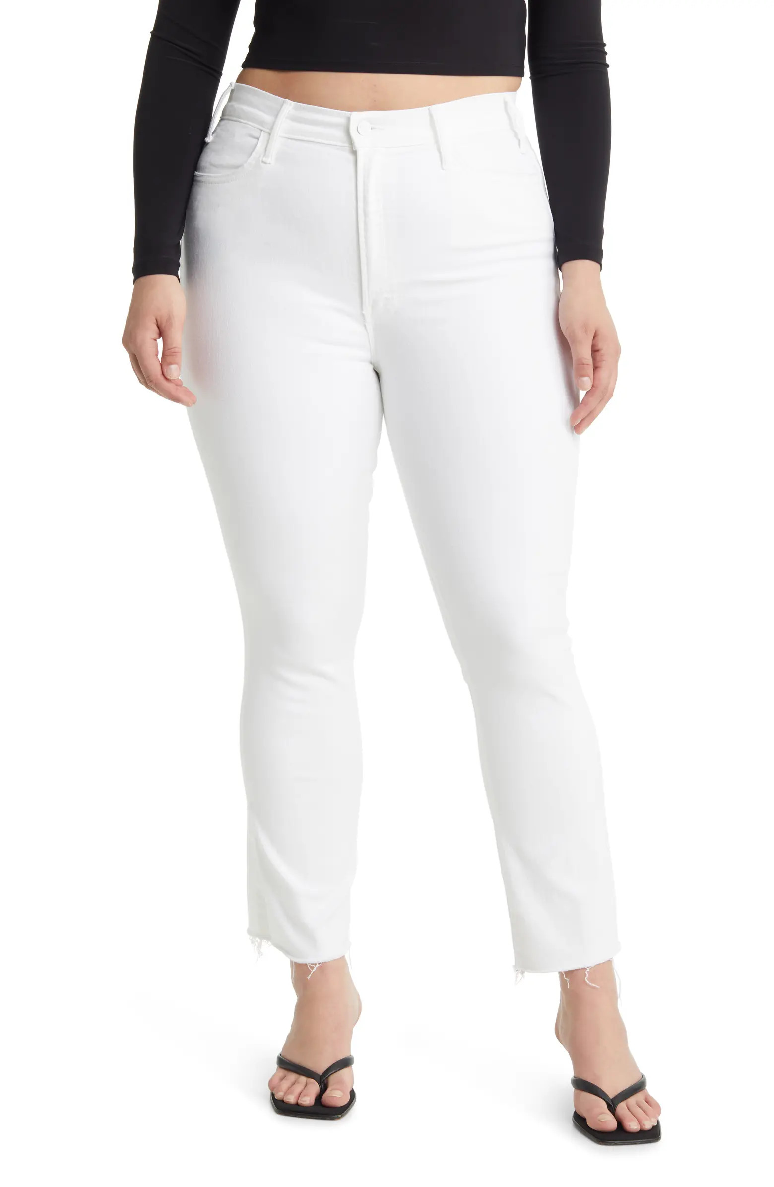 MOTHER The Hustler High Waist Fray Hem Ankle Bootcut Jeans | Nordstrom | Nordstrom