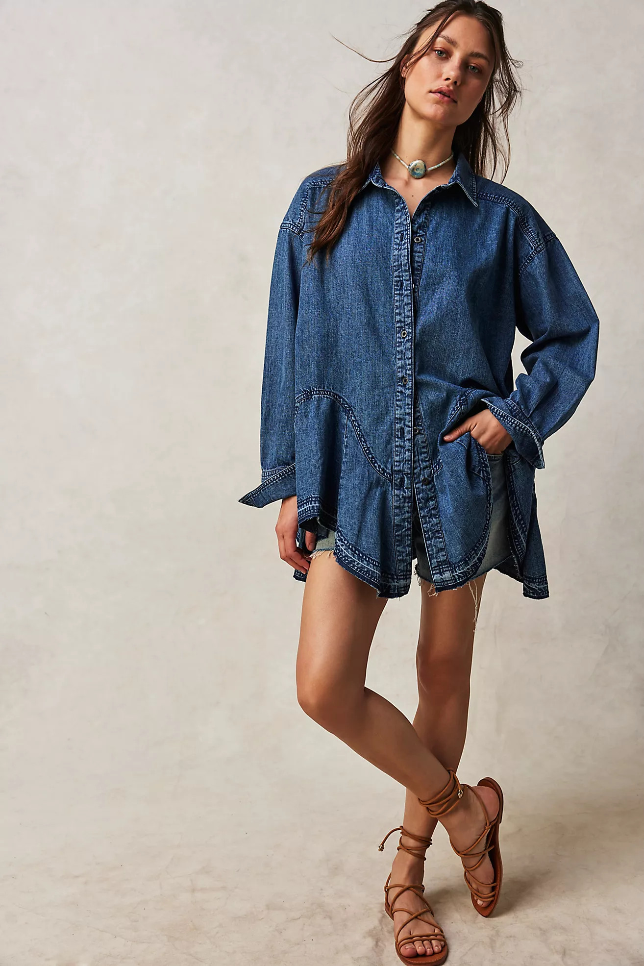 We The Free Freya Denim Top | Free People (Global - UK&FR Excluded)