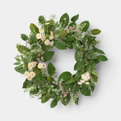 26" Wildslower Outdoor Patio Artificial Wreath  - Threshold™ designed with Studio McGee | Target