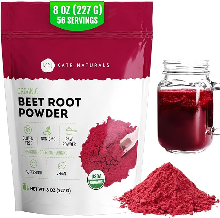 Kate Naturals Organic Beet Root Powder for Smoothies, Baking & Juice. Raw Beetroot Superfood & Na... | Amazon (US)