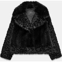 Zara - Zw Collection Faux Fur Short Coat - Women - Black - Women | Zara US