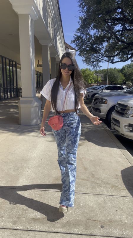 Fun bell bottoms 
Floral jeans 
Top is Zara but found a similar style 

#LTKFind #LTKSeasonal #LTKstyletip