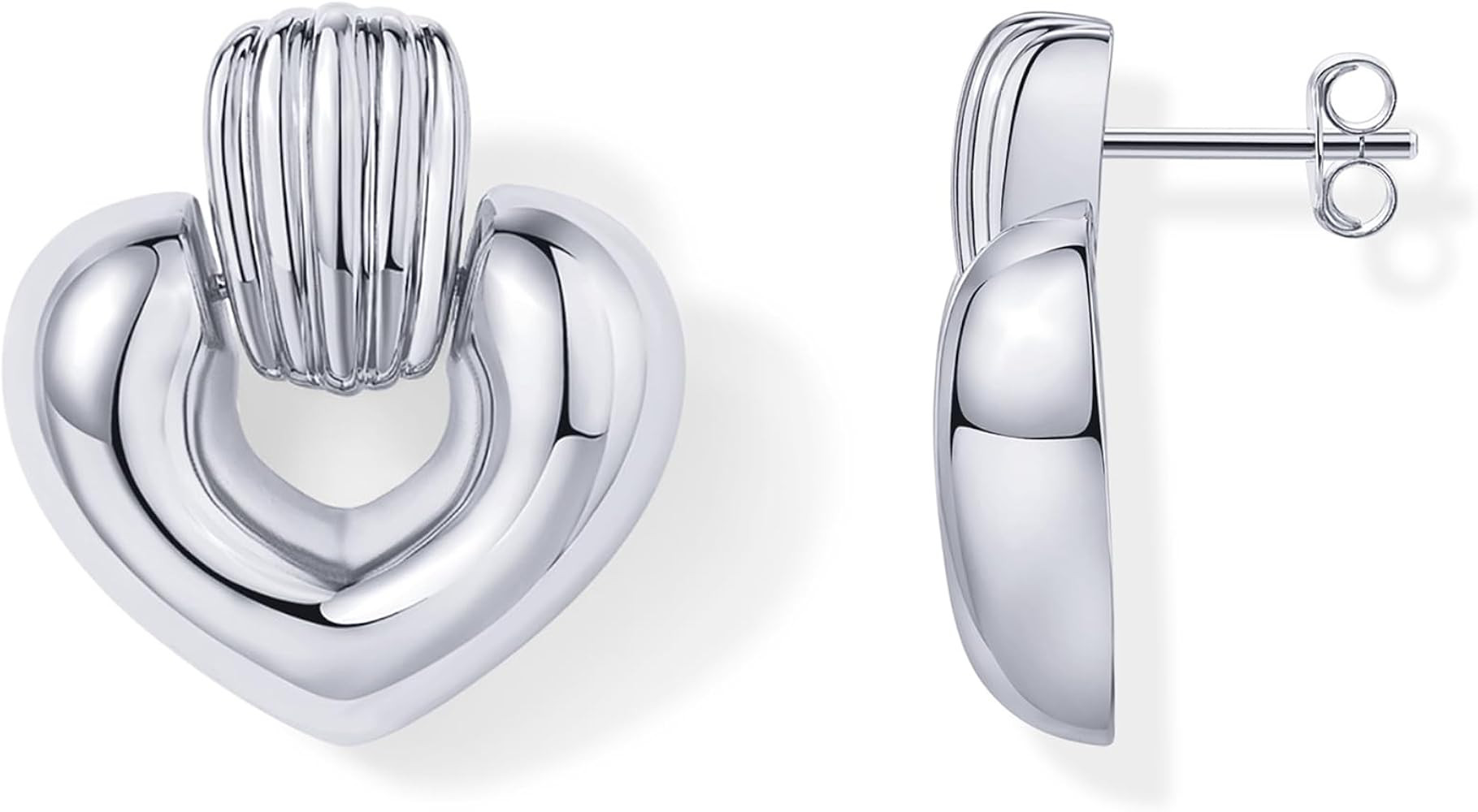 PAVOI 14K Gold Plated Chunky Dangle Door Knocker Earrings for Women | Trendy Geometric Drop State... | Amazon (US)