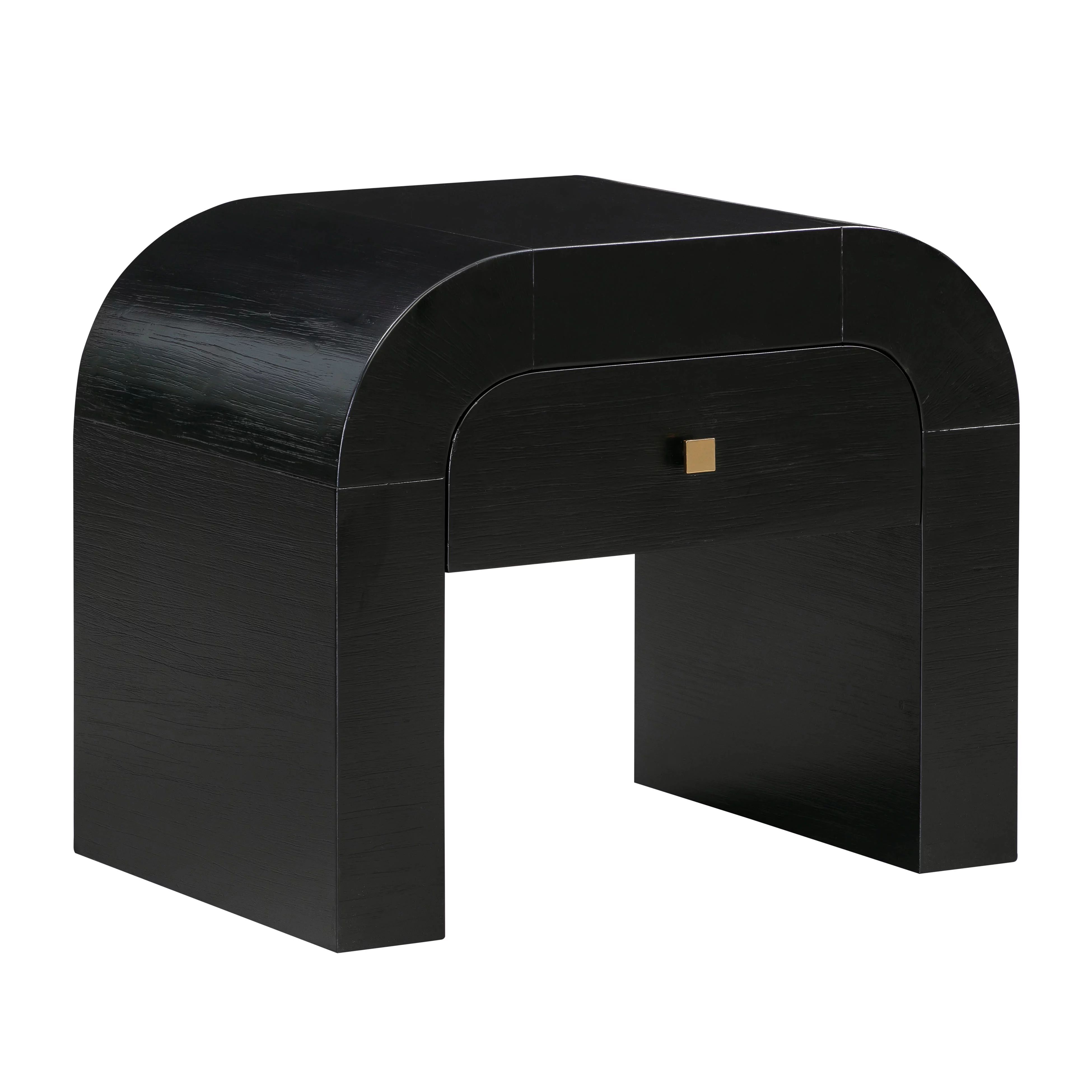 TOV Furniture Hump Black Acacia Nightstand with Gold Accents | Walmart (US)