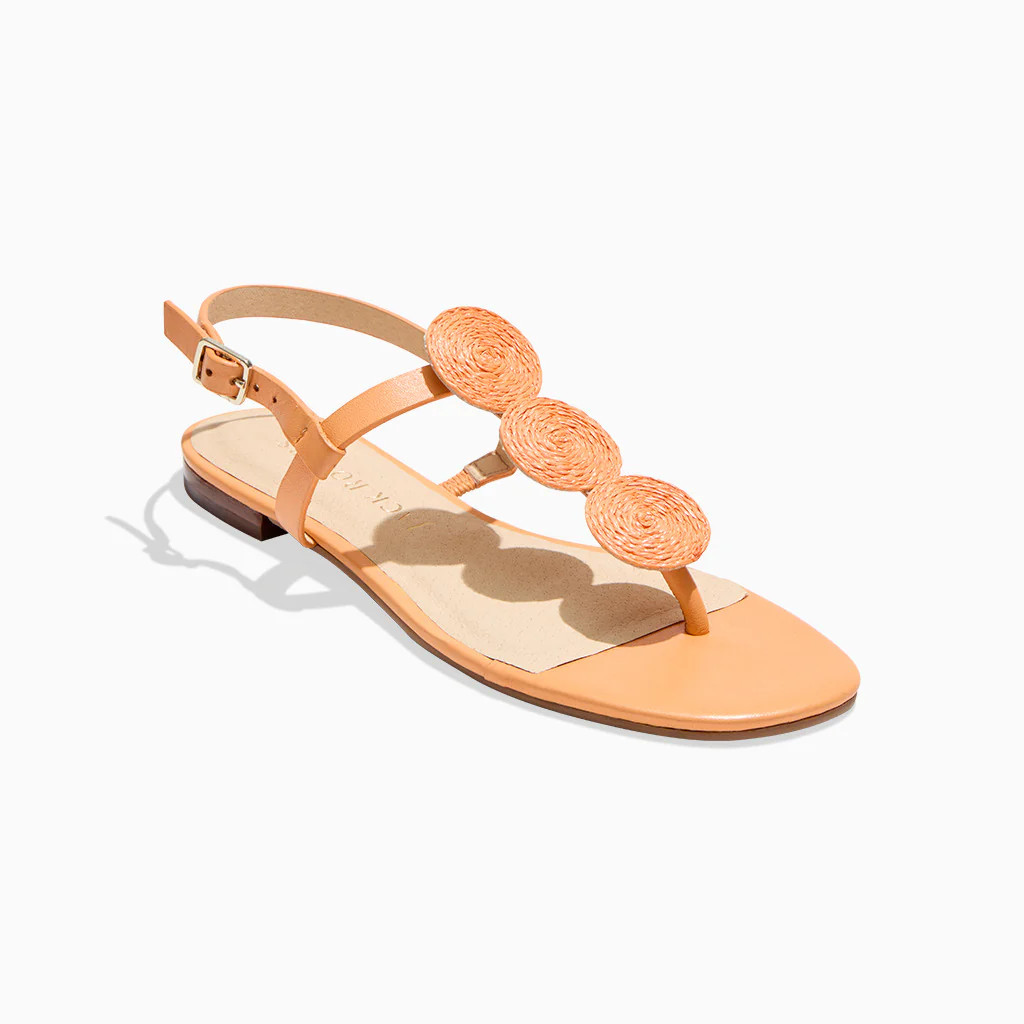 Worth Raffia Flat Sandal - Apricot | Jack Rogers