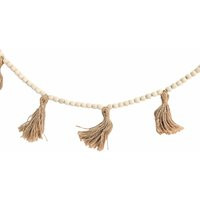 Wooden Beaded Garland/Bohemian Garland/ Scandinavian Decor/ Minimalist/Bohemian Home Tassel Garland/ | Etsy (US)