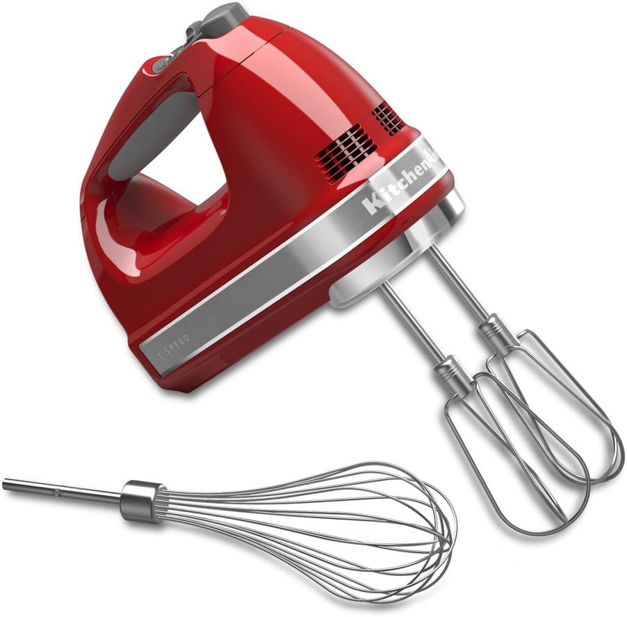 KitchenAid KHM7210ER 7-Speed Digital Hand Mixer with Turbo Beater II Accessories and Pro Whisk - ... | Amazon (US)