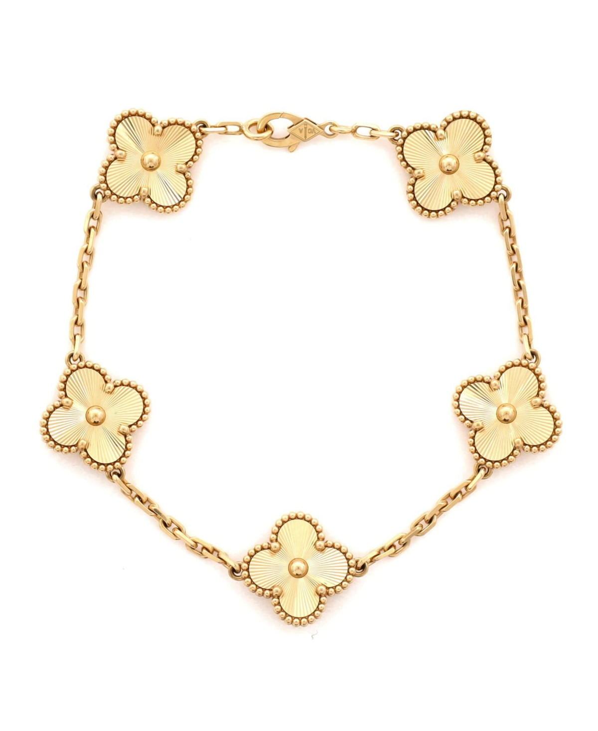 Pre-Owned Van Cleef & Arpels Vintage Alhambra 5 Motifs Bracelet - 18k yellow gold | Macy's