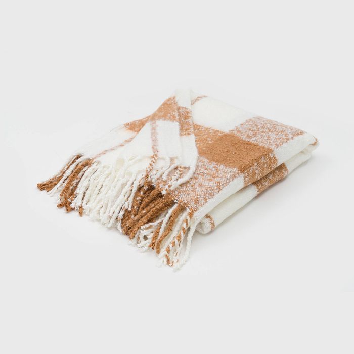 50"x60" Plaid Mohair Throw Blanket - Evergrace | Target