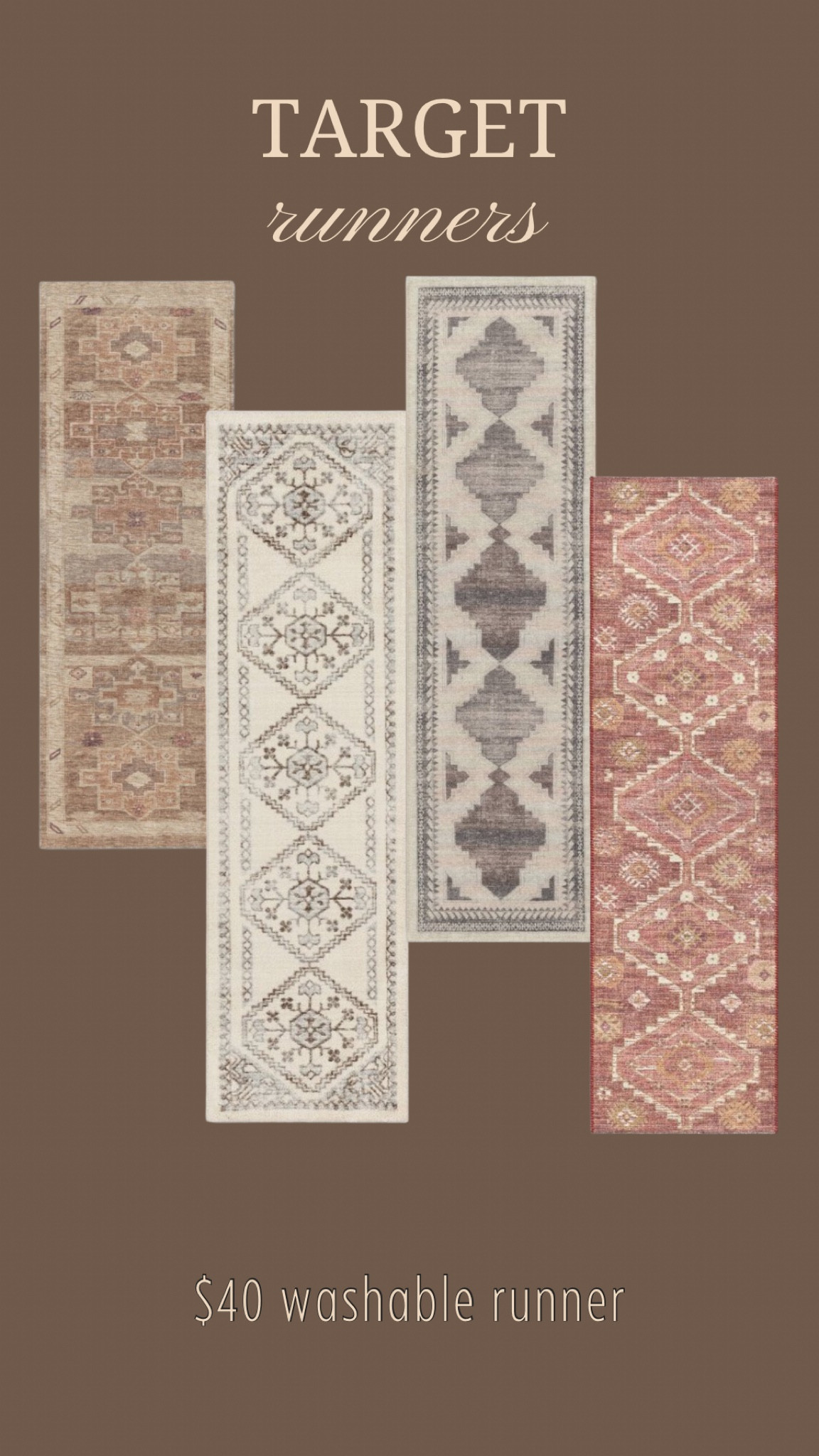 Target runners that are washable only for $38.00 🤩 ✨

#LTKSaleAlert #LTKFindsUnder50 #LTKHome