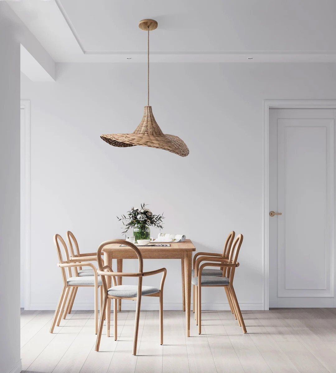 Zen Rattan Pendant Light - Bamboo Pendant Light, Boho Lamp, Rattan Furniture, Patio Pendant Light... | Etsy (US)