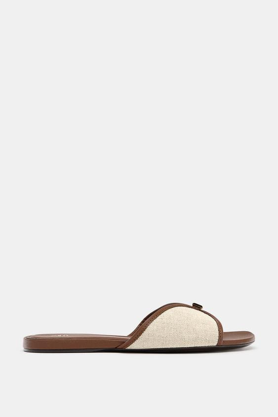 FLAT SANDALS WITH METAL DETAIL | Zara UK