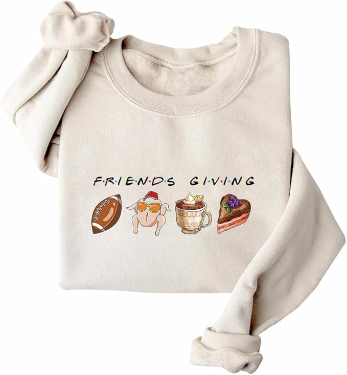 Friendsgiving Sweatshirt Turkey Thanksgiving Sweatshirt Thanksgiving Dinner Night Sweatshirt | Amazon (US)