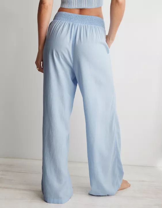 Aerie High Waisted Linen Blend Pool-To-Party Pant | Aerie