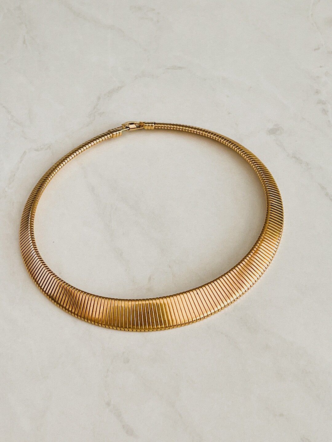 Vintage Gold-tone Omega Collar Necklace | Etsy (US)