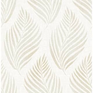Brewster Patrice Beige Linen Leaf Paper Strippable Roll (Covers 56.4 sq. ft.) 2704-22684 - The Ho... | The Home Depot