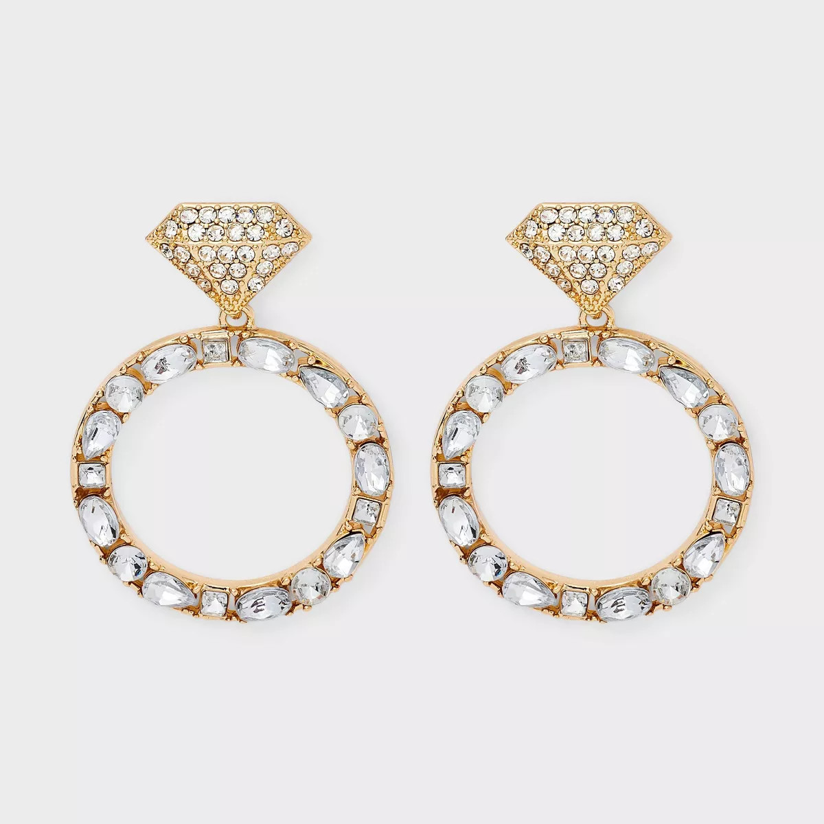 SUGARFIX by BaubleBar Marriage Material Drop Earrings - Gold: Zinc Statement Jewelry, 1.54" Lengt... | Target