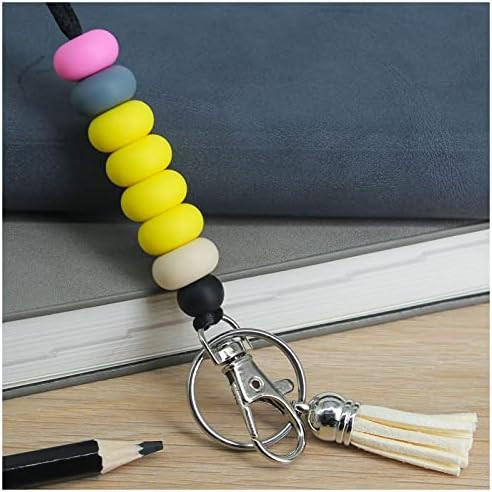 cuty home Teacher Lanyards for ID Badges for Women Silicone Bead Lanyards for ID Badge Holder and Ke | Amazon (US)