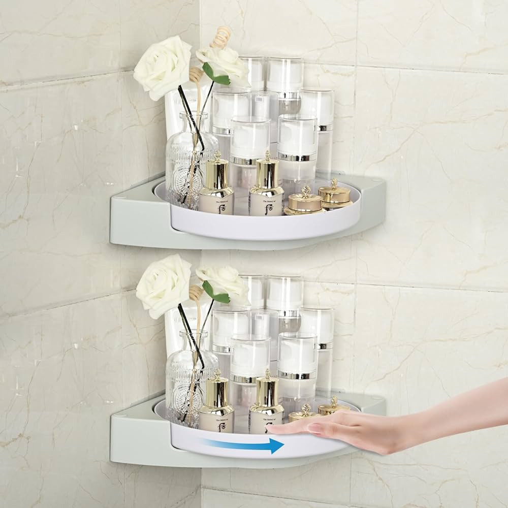 JAILOG Shower Caddy Corner, 360° Rotate Shower Organizer Shelves, 2 Pack Shower Lazy Susan Organ... | Amazon (US)