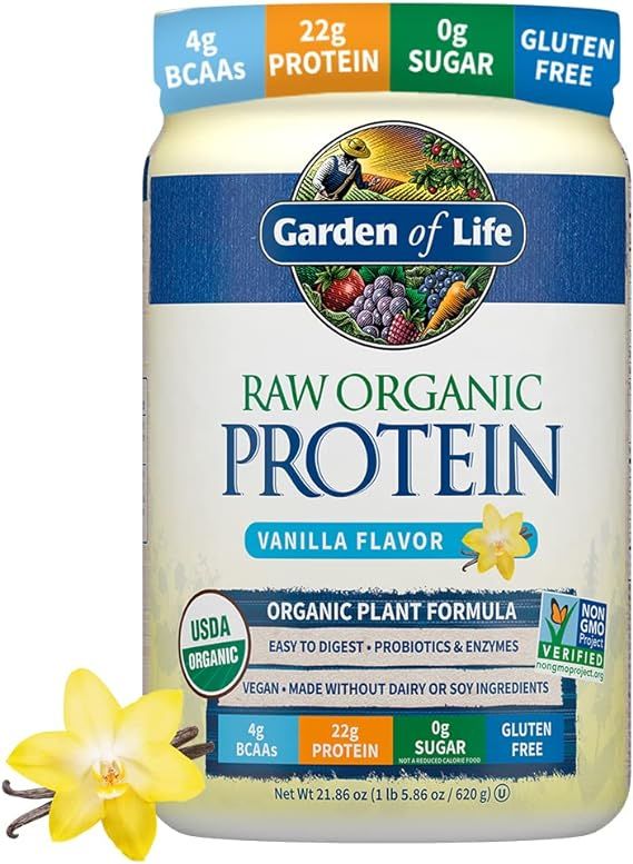 Garden of Life Raw Organic Protein Vanilla Powder, 20 Servings: Certified Vegan, Gluten Free, Org... | Amazon (US)